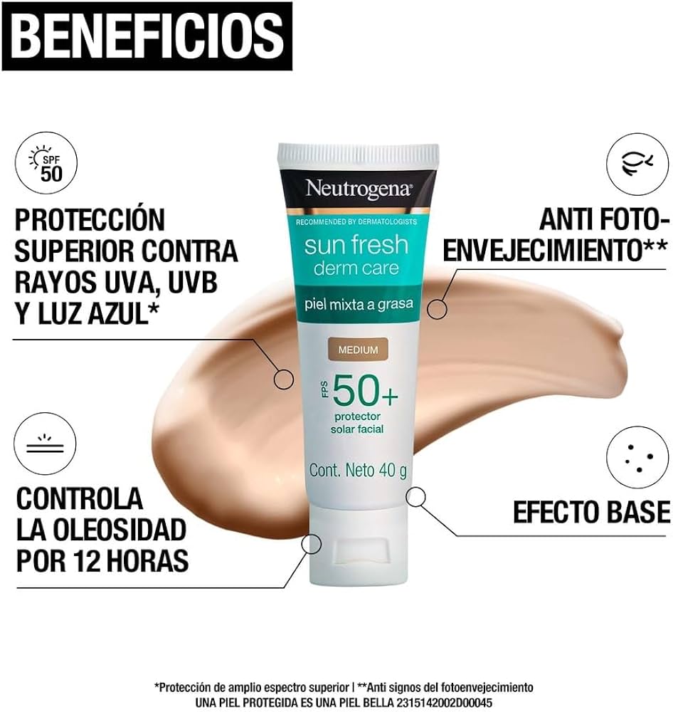 Neutrogena Sun Fresh Derm Care SPF50+ Con Color Medium 40 g
