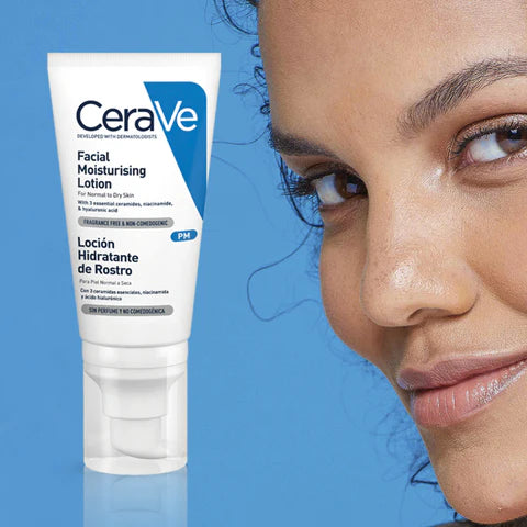 CeraVe Loción Hidratante de Rostro PM, 52 ml
