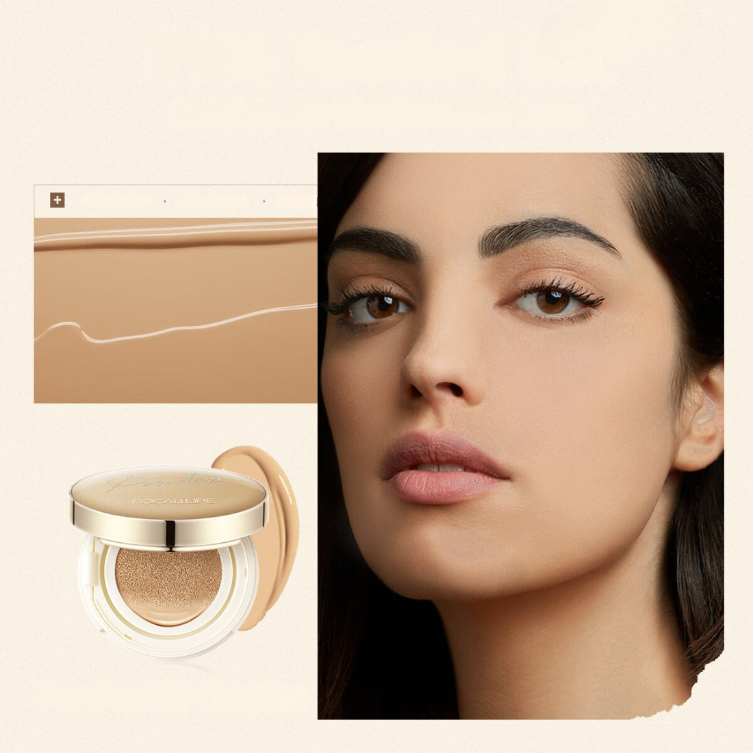 FOCALLURE Pore less Matte Air Cushion Foundation, FA198 101