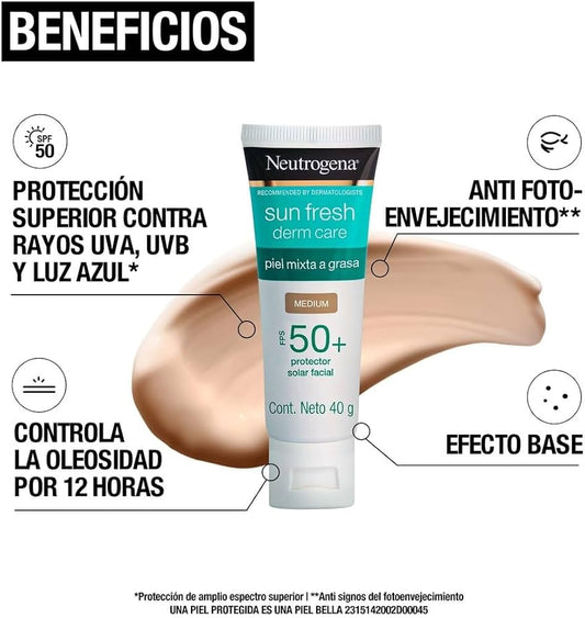 Neutrogena Sun Fresh Derm Care SPF50+ Con Color Medium  40 g
