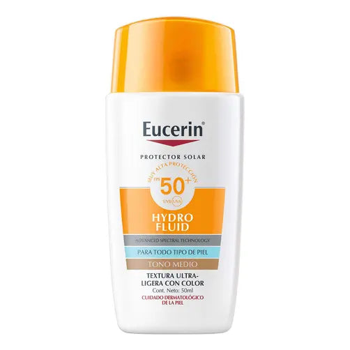 Eucerin Hydro Fluid SPF50+ Con color Tono Medio 50 ml