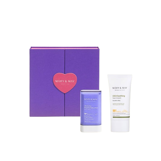 Mary&May CICA Soothing Sun Cream + Vegan Peptide Bakuchiol Sun Stick Duo Set