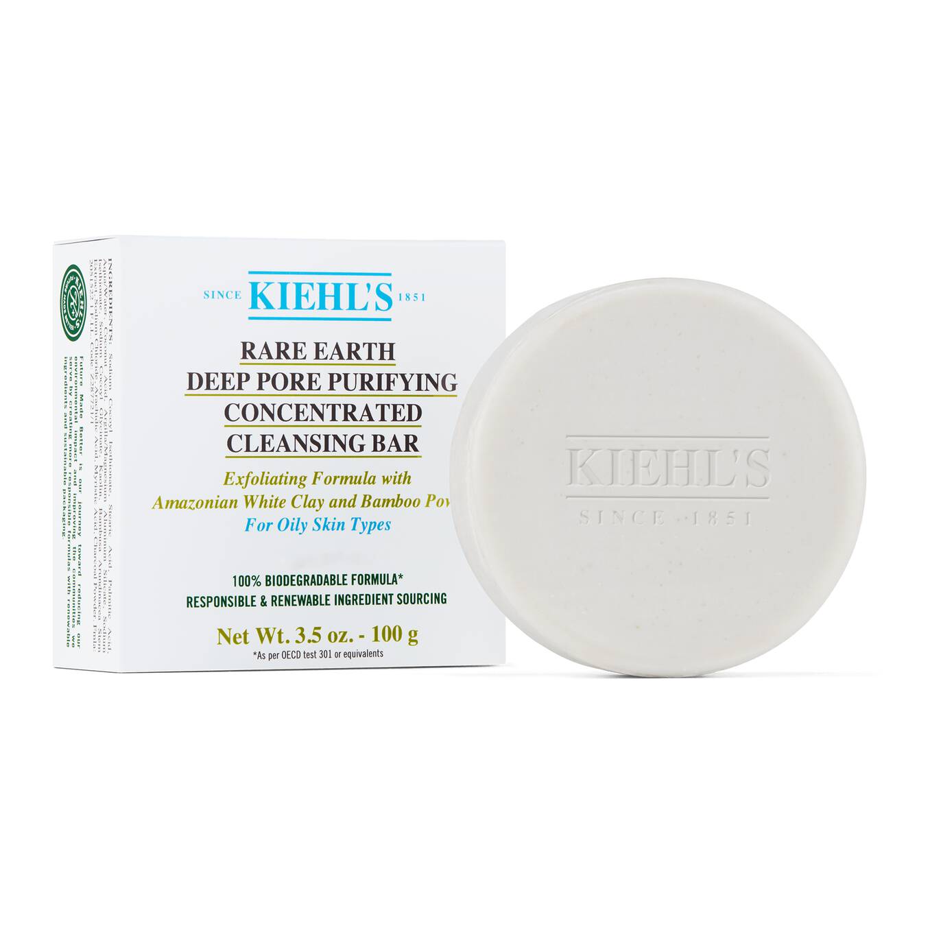 Kiehl’s Rare Earth Deep Pore Purifying Concentrated Cleansing Bar 100 g