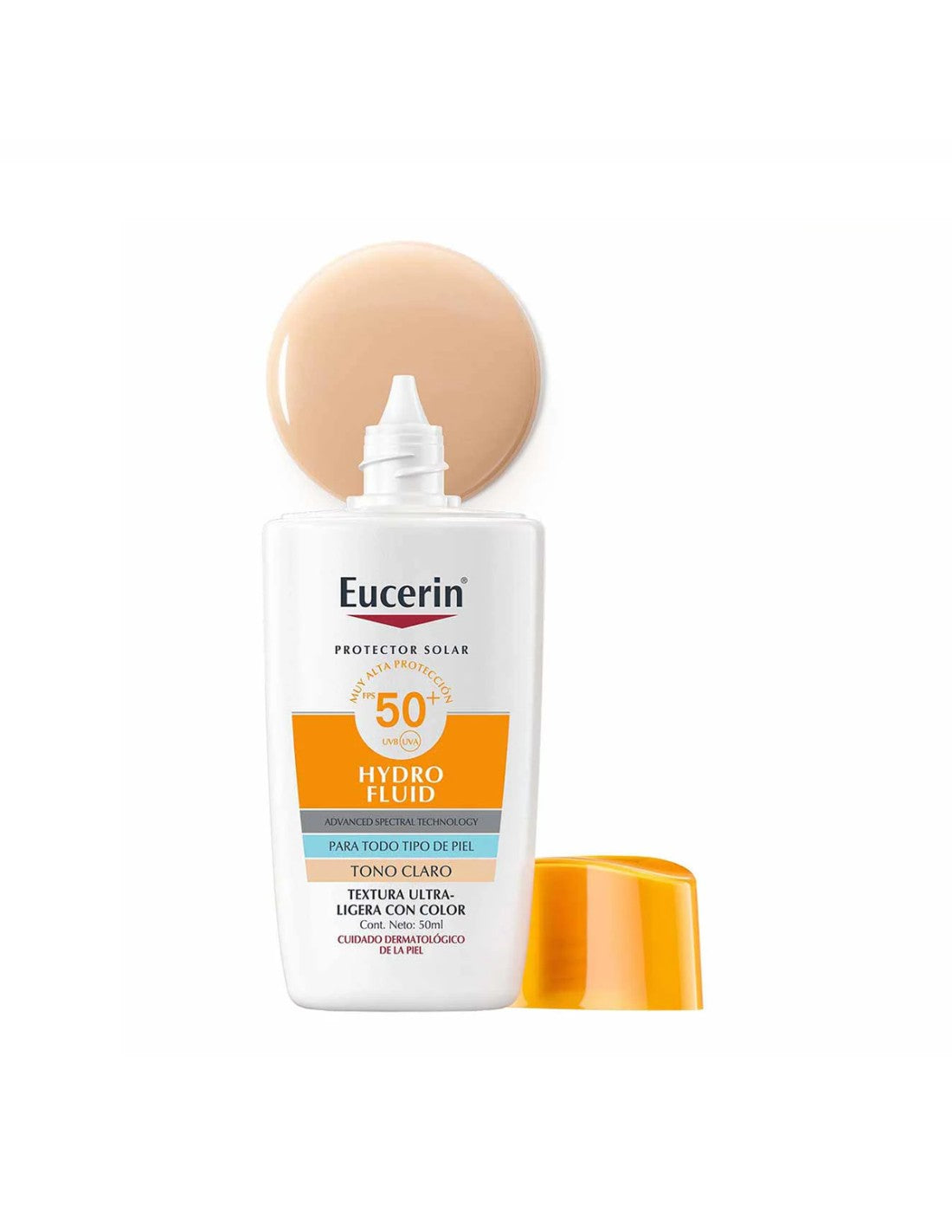 Eucerin Hydro Fluid SPF50+ Con color Tono Claro 50 ml