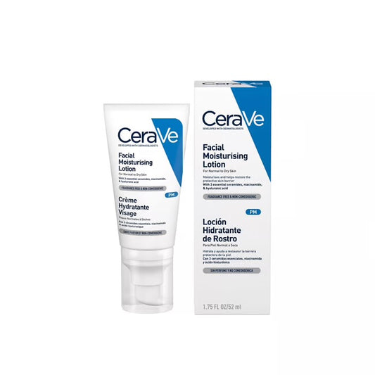 CeraVe Loción Hidratante de Rostro PM, 52 ml