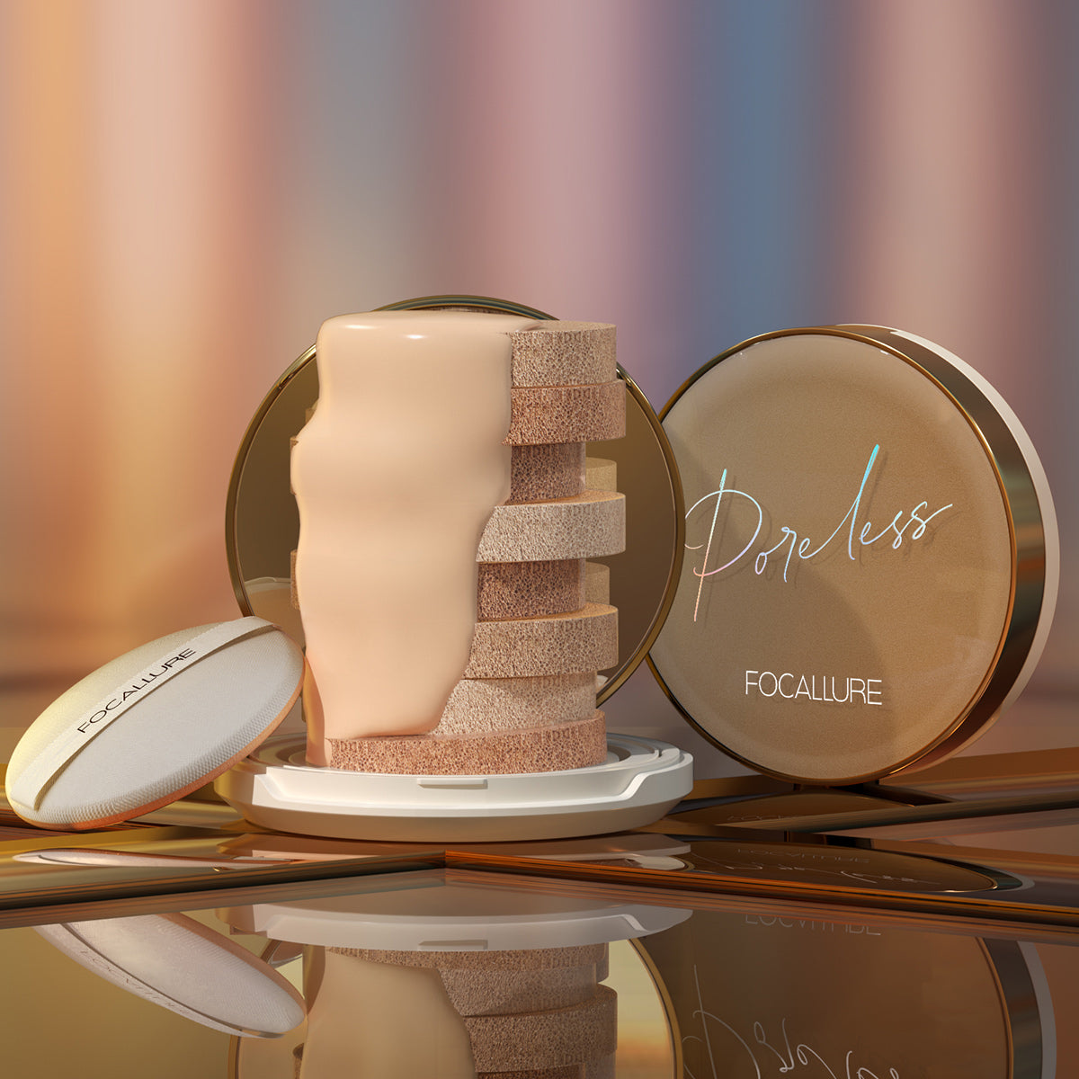 FOCALLURE Pore less Matte Air Cushion Foundation, FA198 101