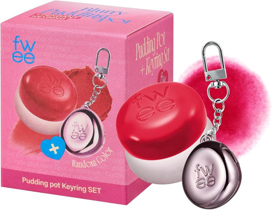 fwee - Set de Labial y Rubor Multiusos con Llavero Pudding Pot Keyring Set